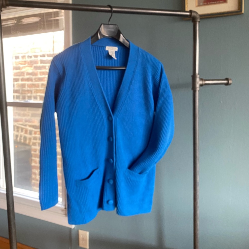 blue sweater cardigan